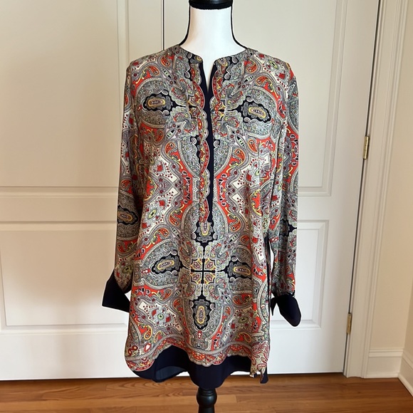 Theory silk print tunic - Picture 6 of 10